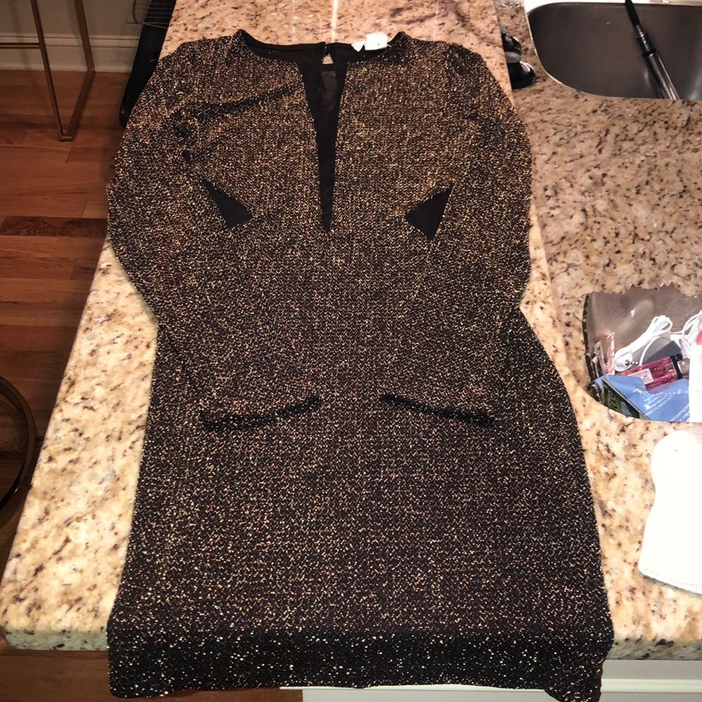 Black and Gold Fitted Dress
